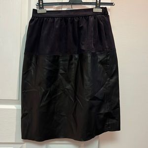 Zara Suede and Faux Leather Skirt
